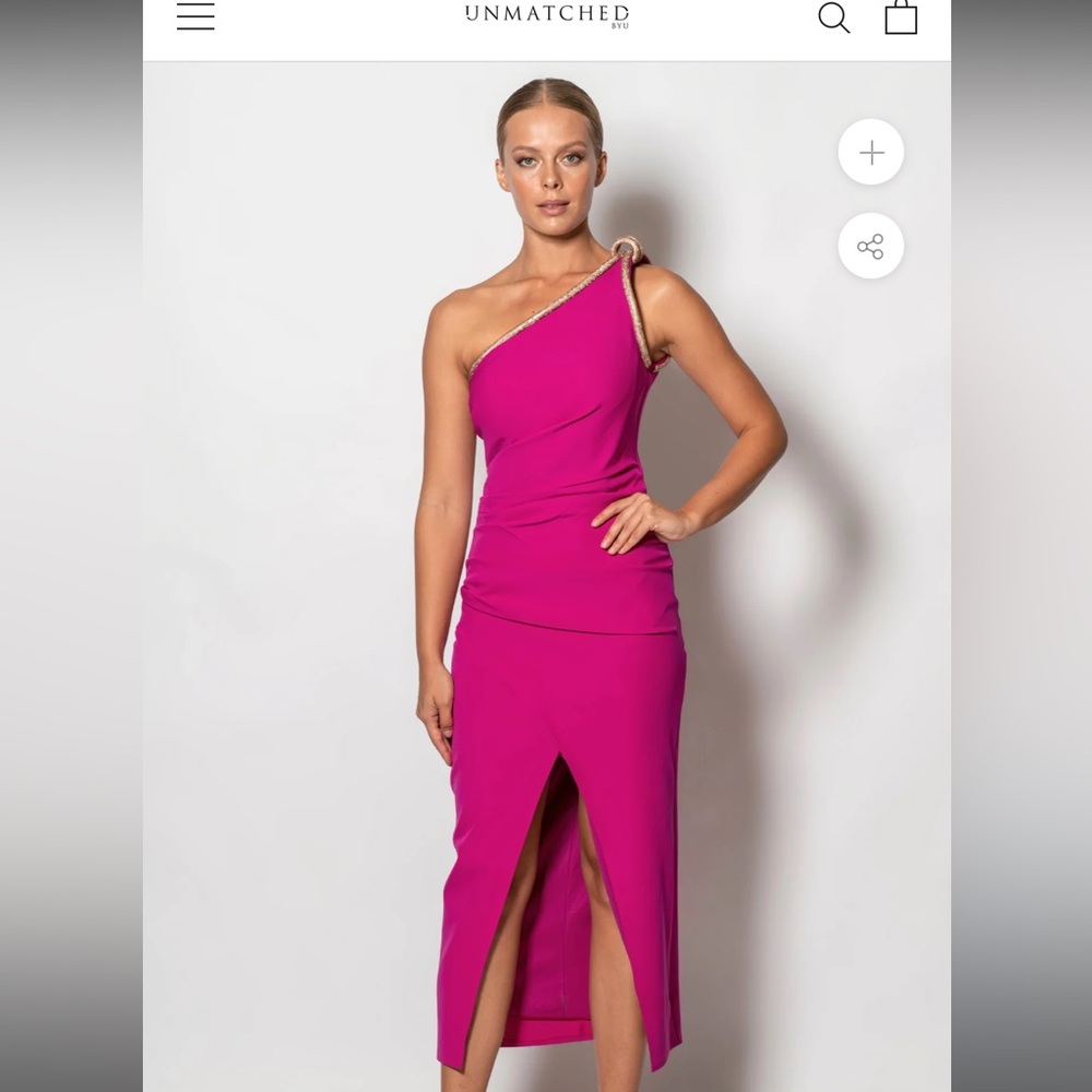 NWT Unmatched by U pink one shoulder dress!